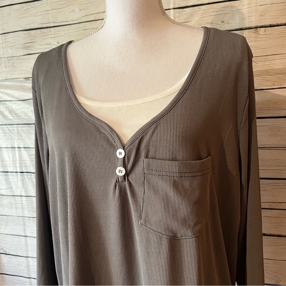 Misslook Gray Ribbed Faux Layered Long Sleeve Top - Picture 11 of 11